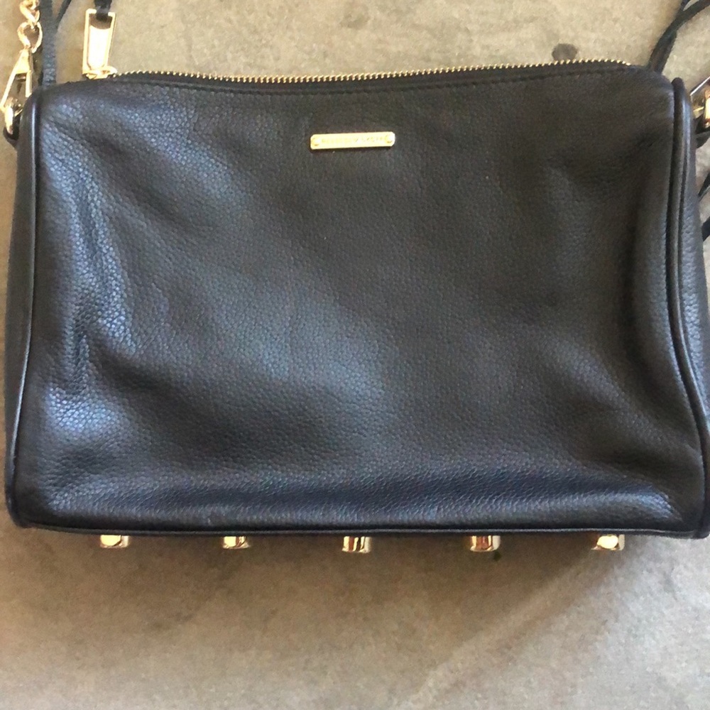 Black and gold zip crossbody bag - Picture 5 of 7